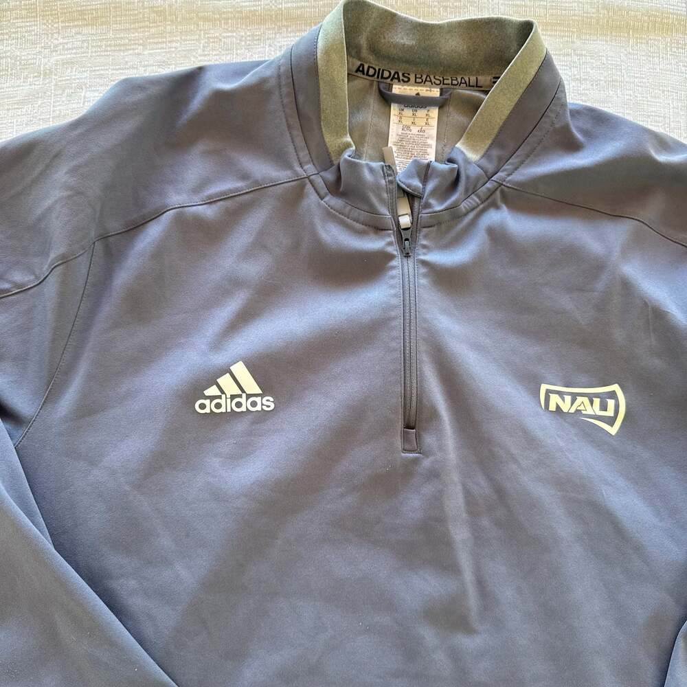 Adidas Baseball NAU Northern Arizona University 1/4 Zip Pullover Jacket Size XL